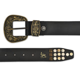 Men Slim Leather Casual Belt Art 1001BLK