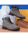 OstrichFit High Length Biker Boots For Men - Leather Boots OF-6430 GRY