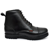 OstrichFit Men's handmade lace-up ankle boots in Black leather Art OF-6535