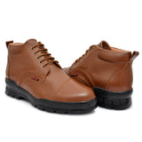OSTRICHFIT LACE-UP COMBAT POLICE DMS BOOT TAN & BLACK SIZE 6-10 FOR MEN AND GIRLS OF-PS102TAN