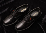 OstrichFit HANDCRAFTED OXFORD BLACK PLAIN FORMAL LACEUP DERBY SHOES WITH CAP TOE FOR MEN ART OF -PS101 BLK Article no: 02