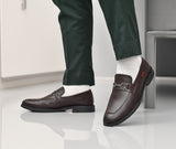 MEN CHERRY LEATHER LOAFER WITH DOUBLE STITCHED WELTS ART NO OF-216 CH