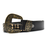 Men Slim Leather Casual Belt Art 1001BLK