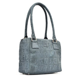 Women Black Medium-Size Leather Bag Style Code 3002Navy Blue