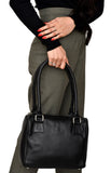 Women Black Medium-Size Leather Bag Style Code 3002Black