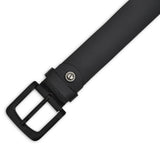 Men Black Solid Leather Belt Art 1002 BLK