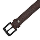Men Brown Solid Leather Belt Art 1003 BRN