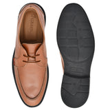 Ostrichfit Men's elegant vintage tan derby in woven leather ART OF-215TAN