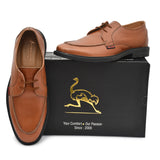 Ostrichfit Men's elegant vintage tan derby in woven leather ART OF-215TAN