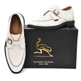 Ostrichfit Mens White Leather Loafers Art No 6509 WHT