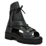 Women's ankle boot with in midnight leather OF-6406