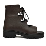 Women's ankle boot with Dark Borwn leather OF-6405