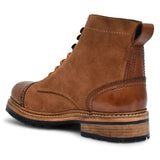 OstrichFit Men's handmade lace-up ankle boots in tan suede leather (ART-OF-PR-DEL1001)