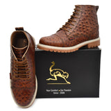 Medium diver men's amphibious boot in wooden-coloured washed leather Art OF-6525