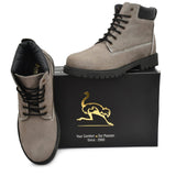 OstrichFit High Length Biker Boots For Men - Leather Boots OF-6430 GRY