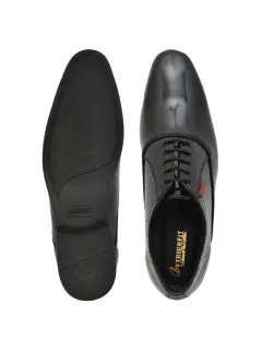 Ostrichfit men's lace-up shoes in Leather Black OF-6501 BLK