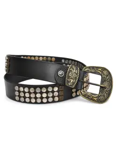 Men Slim Leather Casual Belt Art 1001BLK