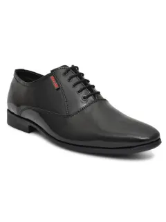 Ostrichfit men's lace-up shoes in Leather Black OF-6501 BLK