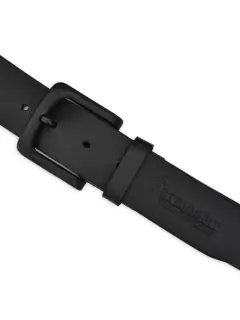 Men Black Solid Leather Belt Art 1002 BLK