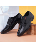 Ostrichfit men's lace-up shoes in Leather Black OF-6527 BLK