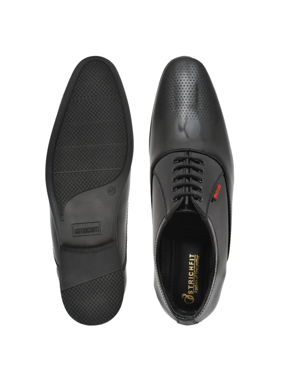 Ostrichfit men's lace-up shoes in Leather Black OF-6527 BLK Article no.: 08