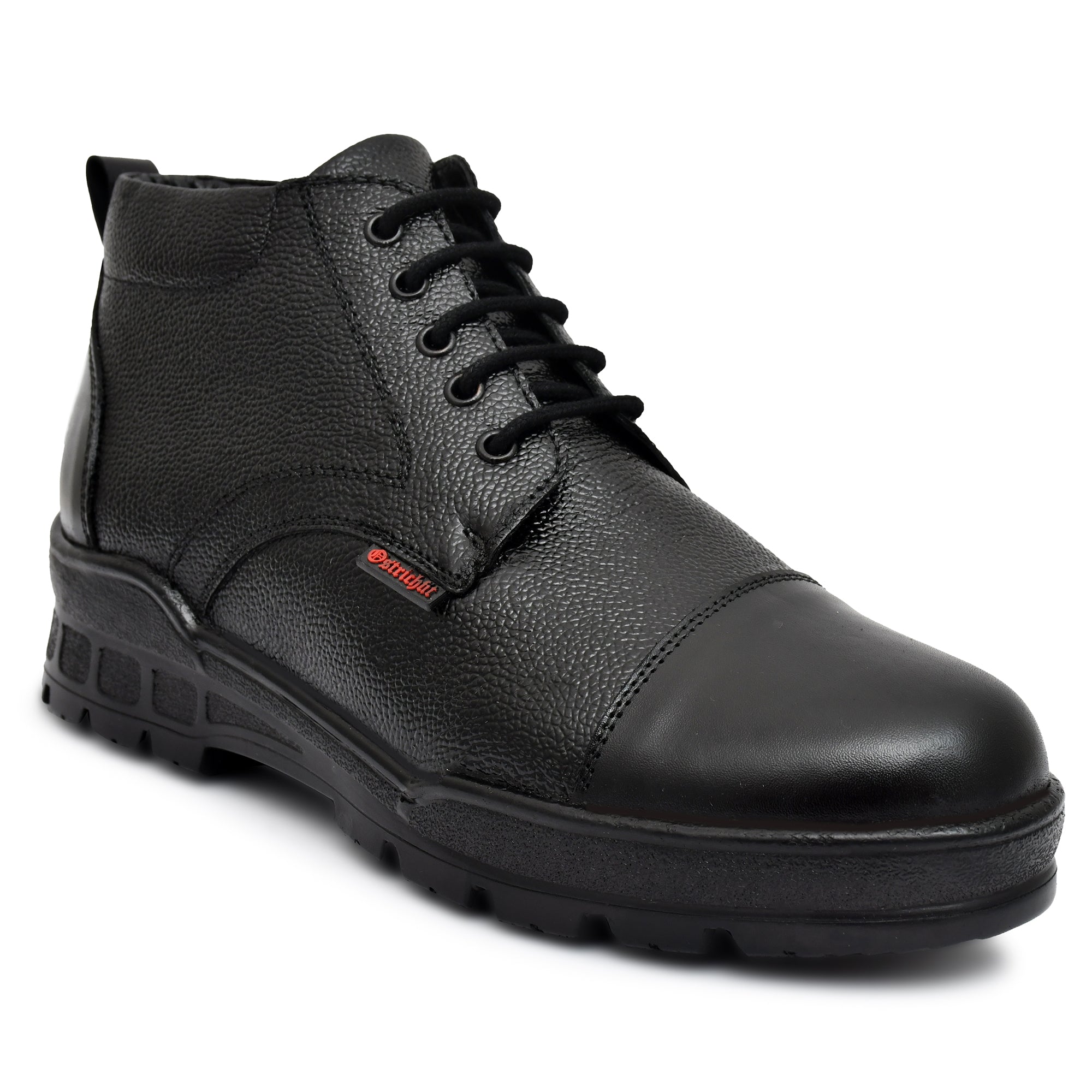 OSTRICHFIT LACE-UP COMBAT POLICE DMS BOOT TAN & BLACK SIZE 6-10 FOR MEN AND GIRLS OF-PS102TAN