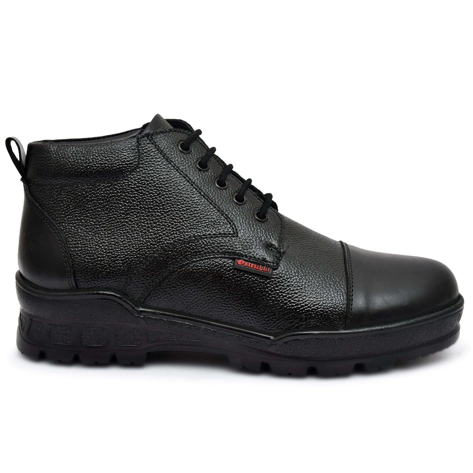 OSTRICHFIT LACE-UP COMBAT POLICE DMS BOOT TAN & BLACK SIZE 6-10 FOR MEN AND GIRLS OF-PS102TAN