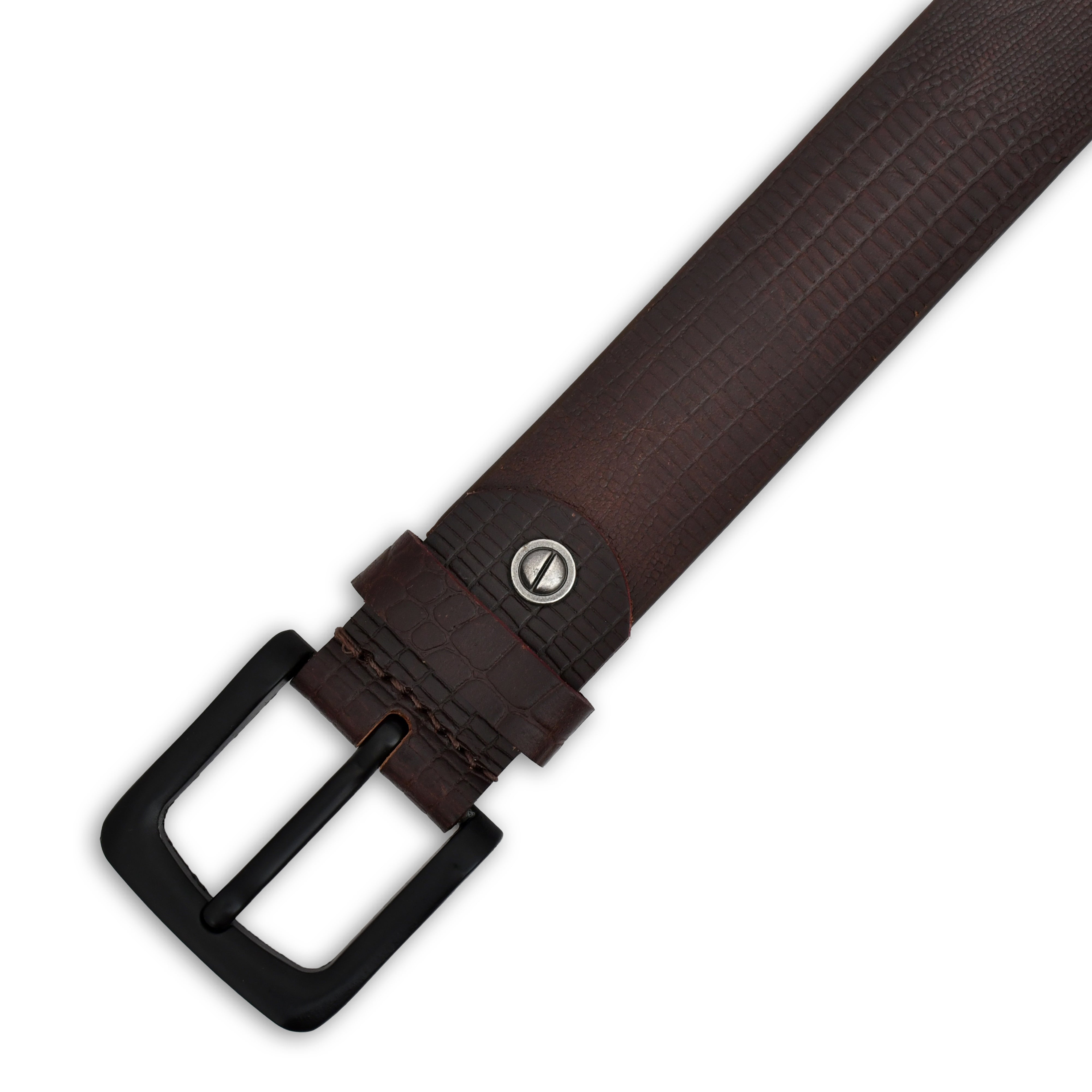 Men Brown Solid Leather Belt Art 1003 BRN