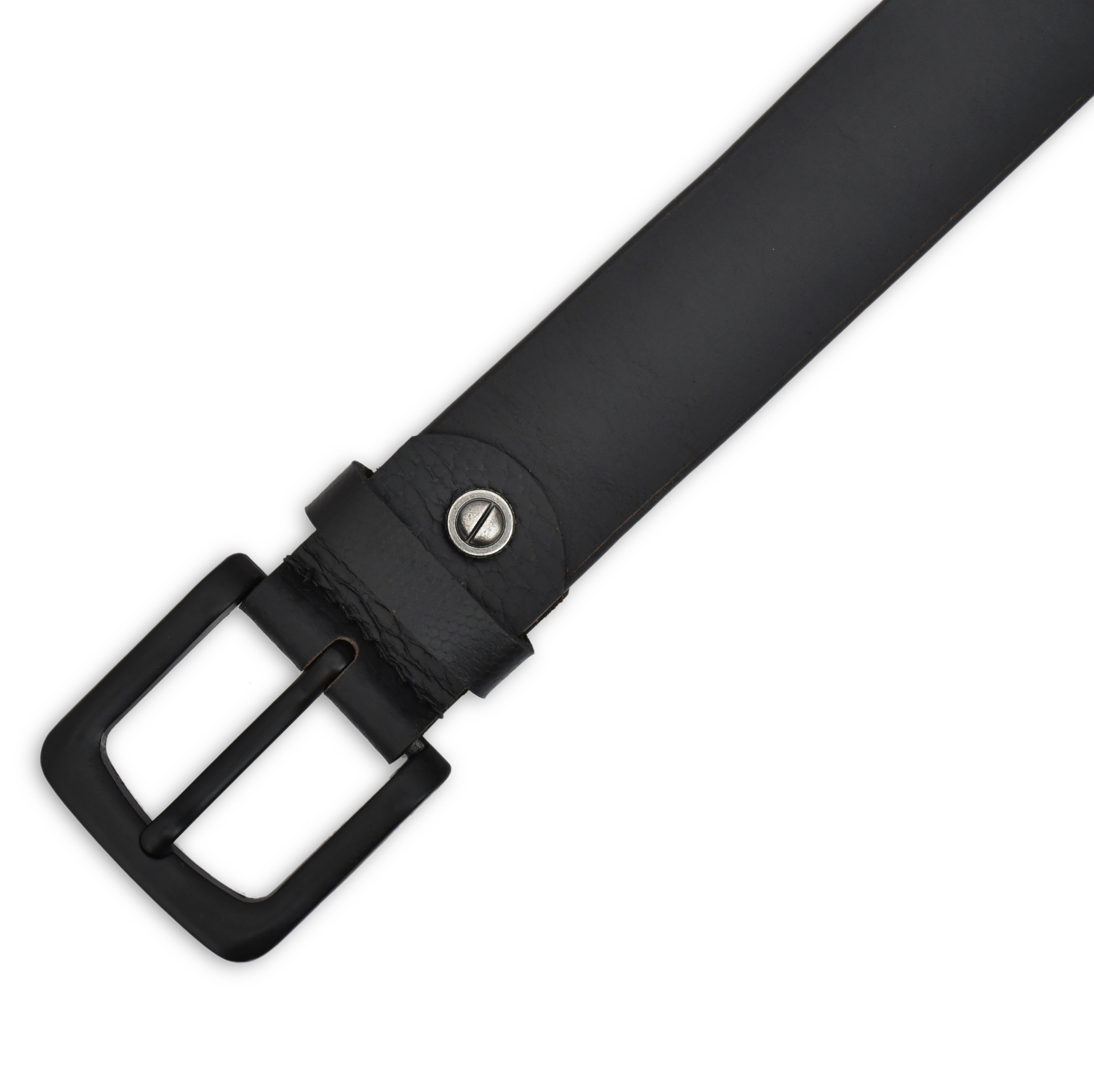 Men Black Solid Leather Belt Art 1002 BLK