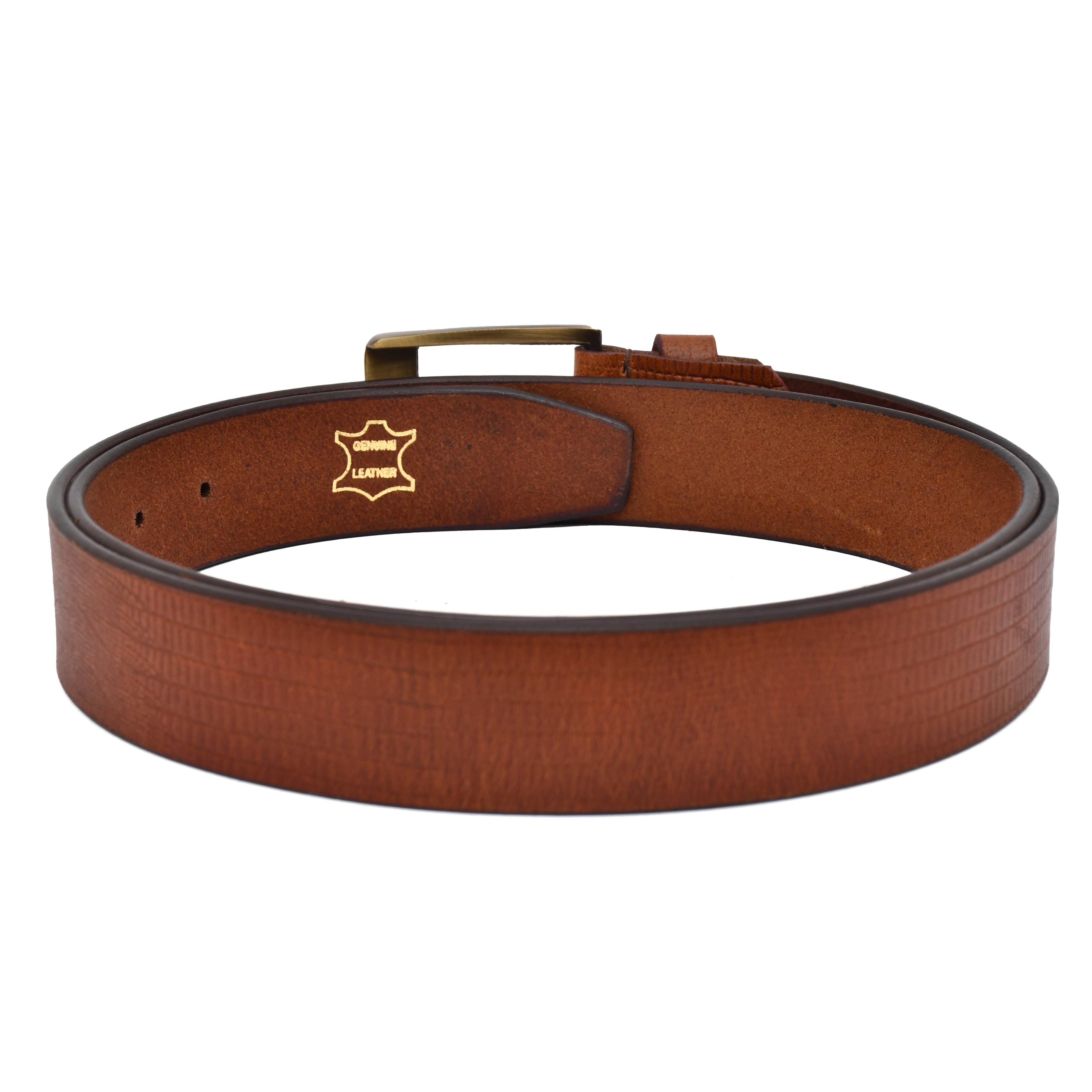 Men Slim Leather Casual Belt Art 1003 TAN
