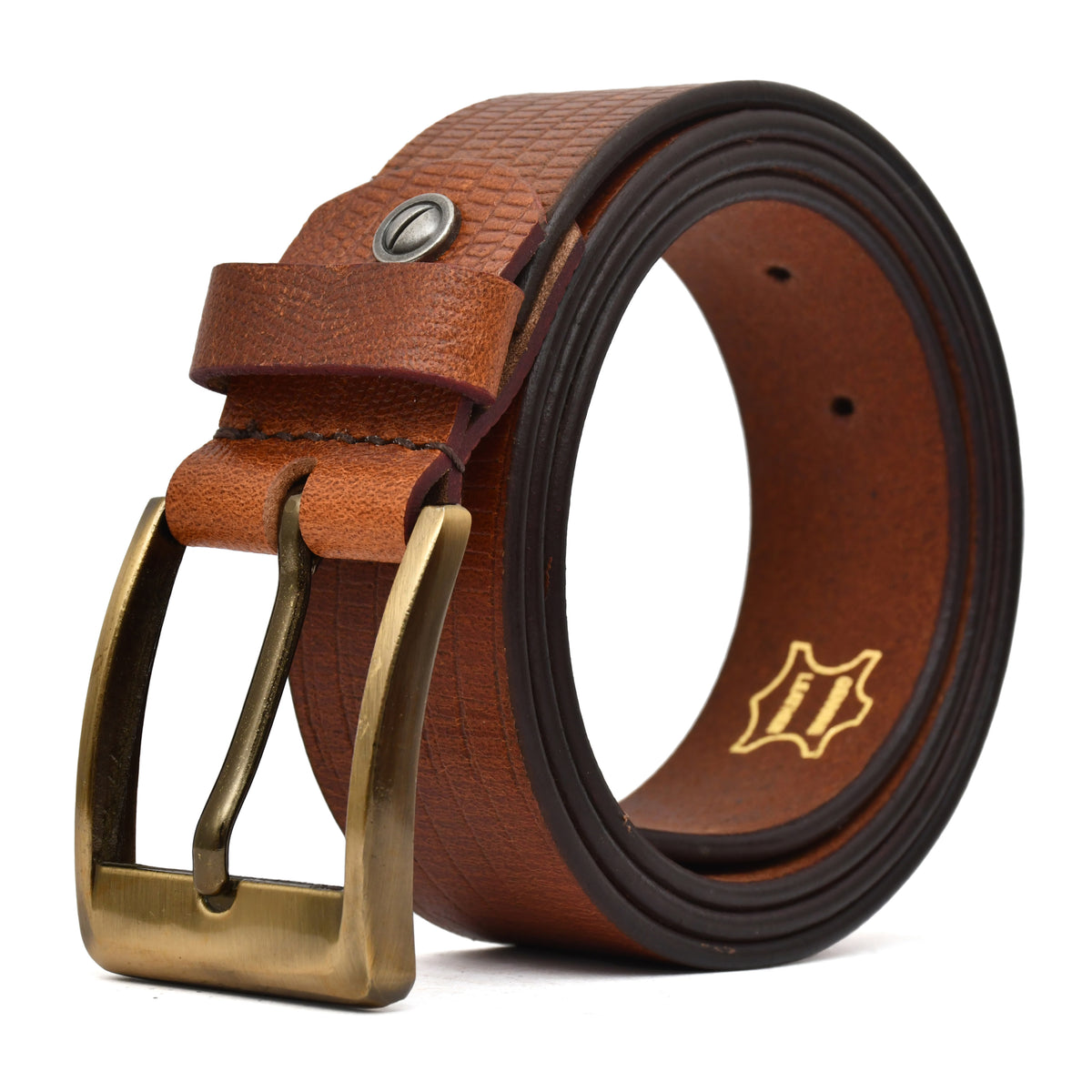 Men Slim Leather Casual Belt Art 1003 TAN