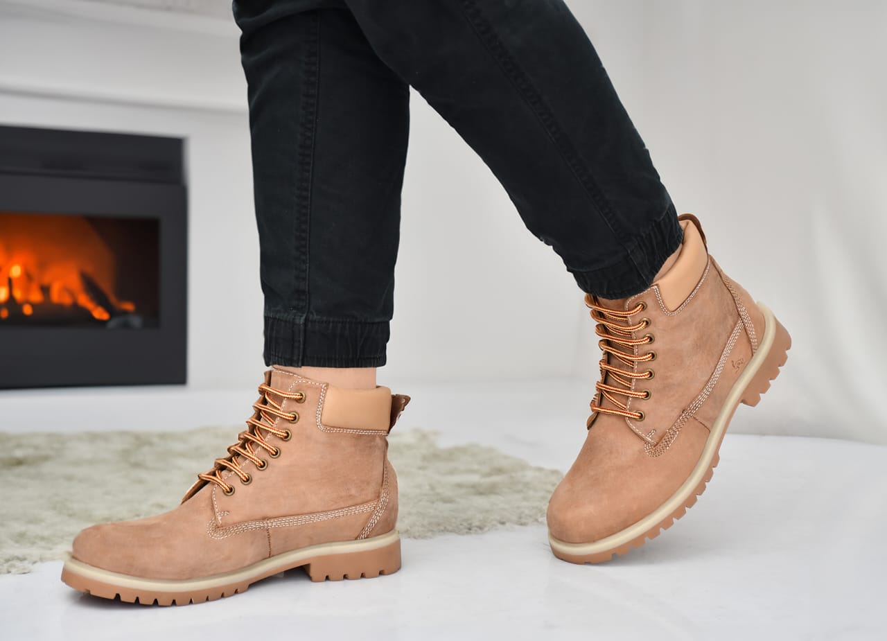 OstrichFit High Length Biker Boots For Men - Leather Boots OF-6430 Tan