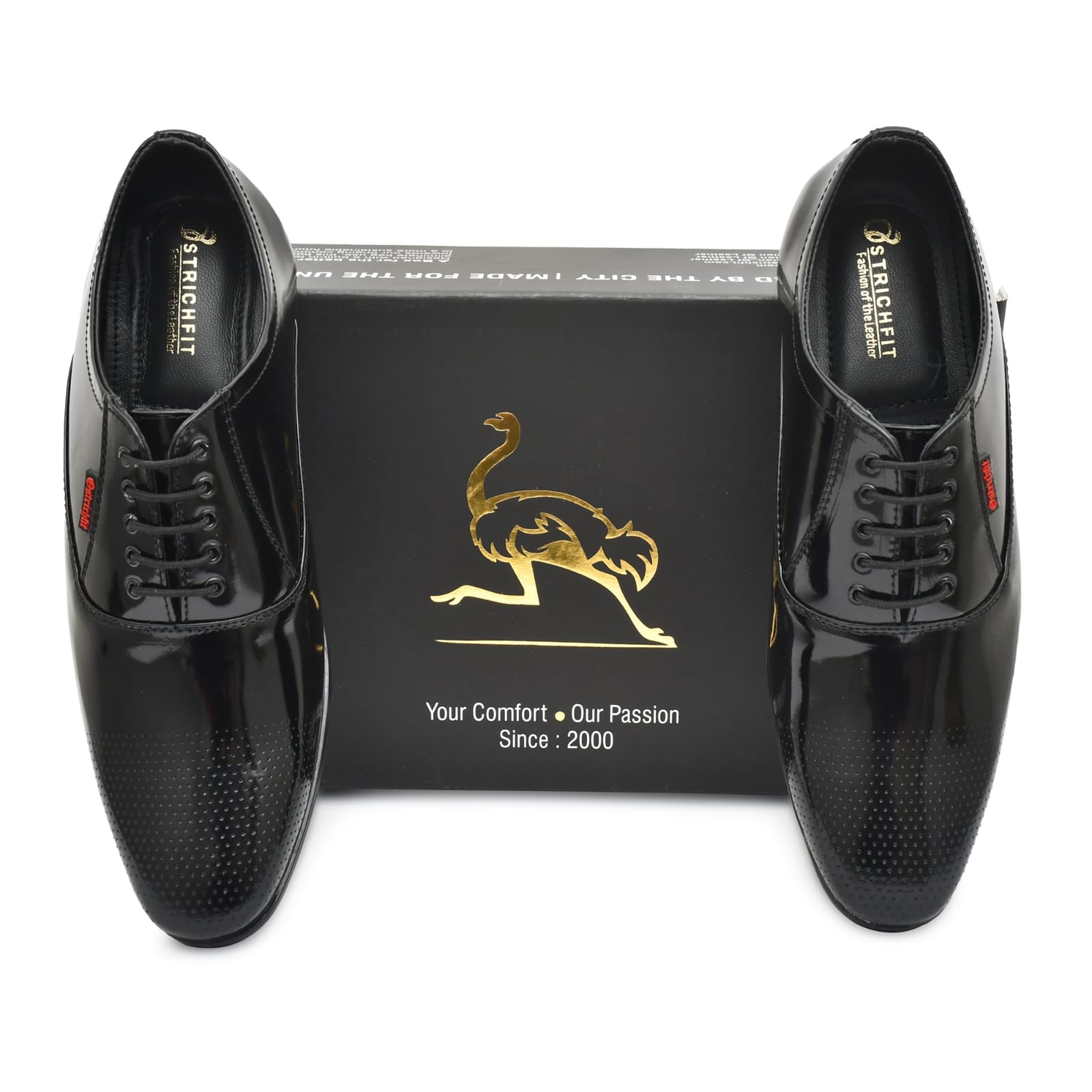 Ostrichfit men's lace-up shoes in Leather Black OF-6527 BLK Article no.: 08