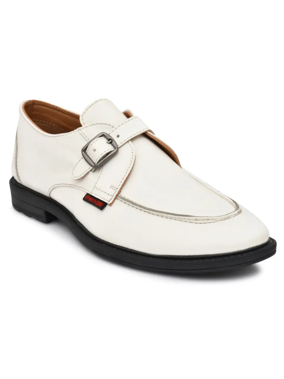 Ostrichfit Mens White Leather Loafers